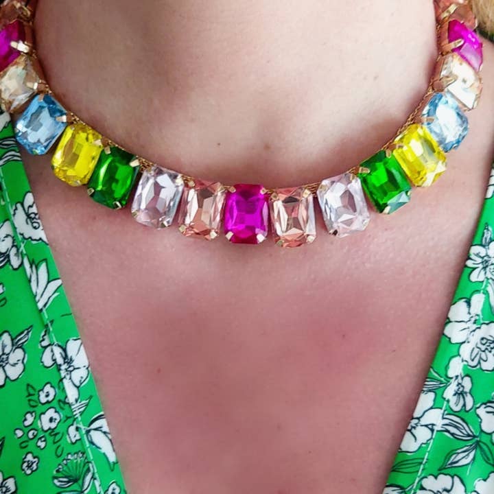 Daemon srls - Wholesale Beaded/Pearl Necklace - MARGOT collier con pietre sfaccettate - gold38