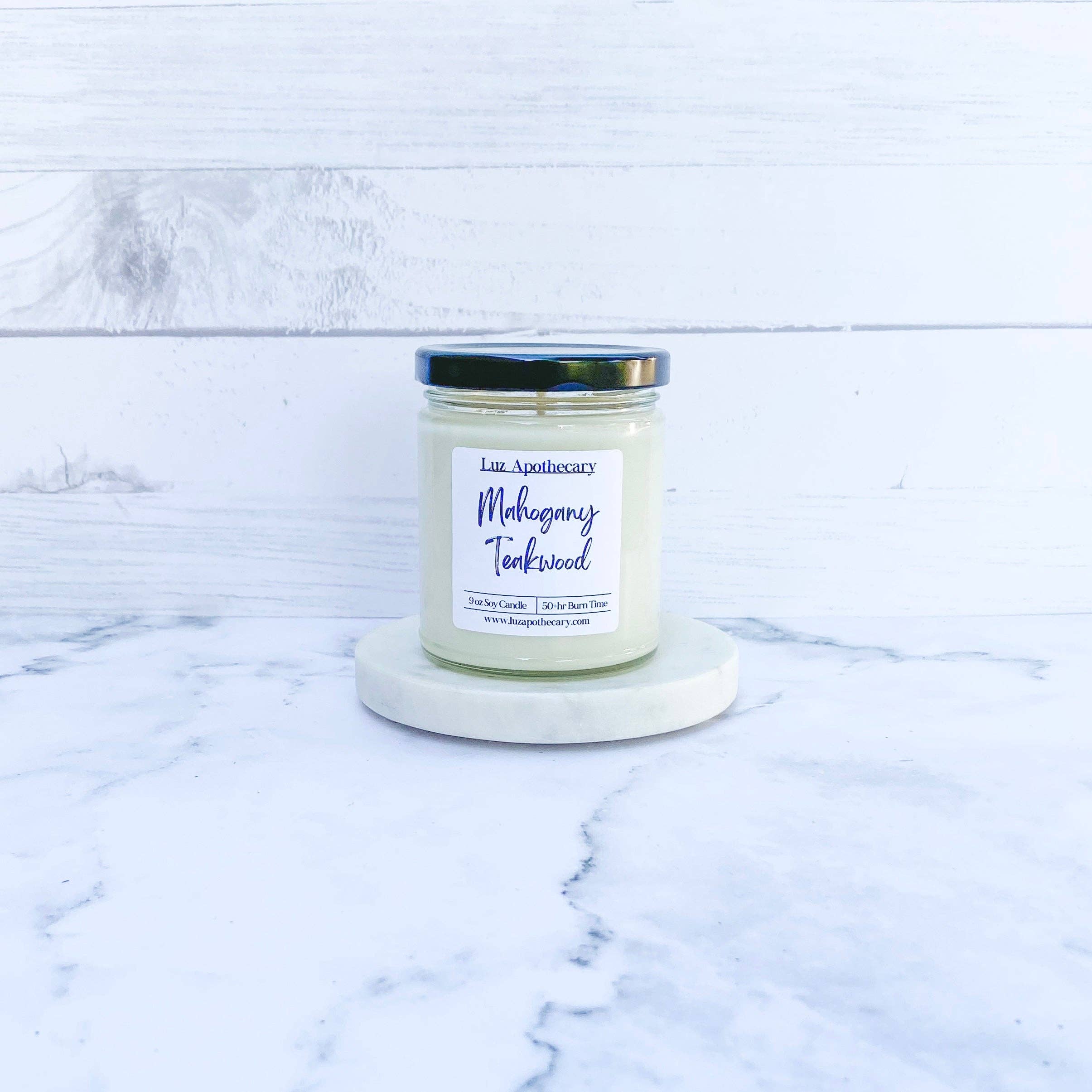 Luz Apothecary - Vente Bougie en bocal - Bois de teck d'acajou