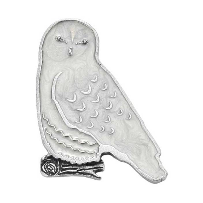 Snowy Owl Magnet for wholesale by Danforth Pewter