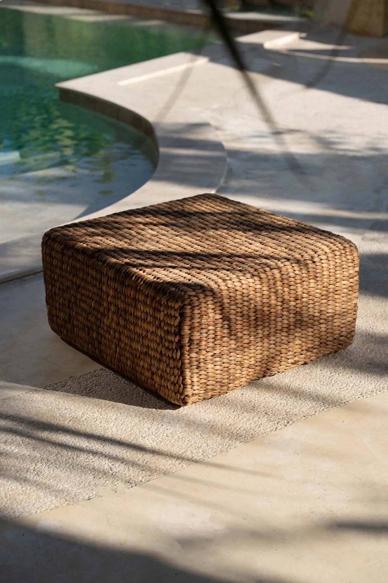 Bazar Bizar Living - Wholesale Pouf - The Hyacinth Pouffe Square - Natural - M2