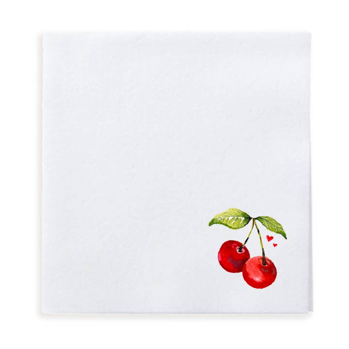 Mon Cherry Cocktail Napkins for wholesale by Cami Monet