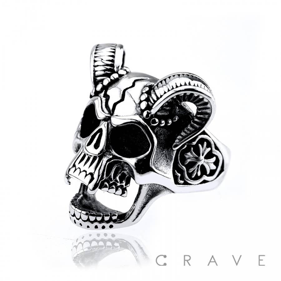 Stainless Steel SS RAM SKULL RING for wholesale on Faire
