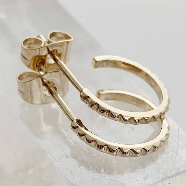 Bitty Spike Hoops for wholesale by Honeycat Jewelry