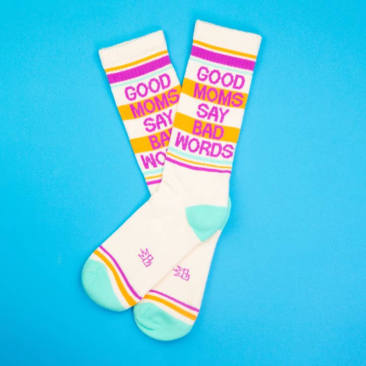 Gumball Poodle - Wholesale Socks - Unisex - Good Moms Say Bad Words Gym Crew Socks1