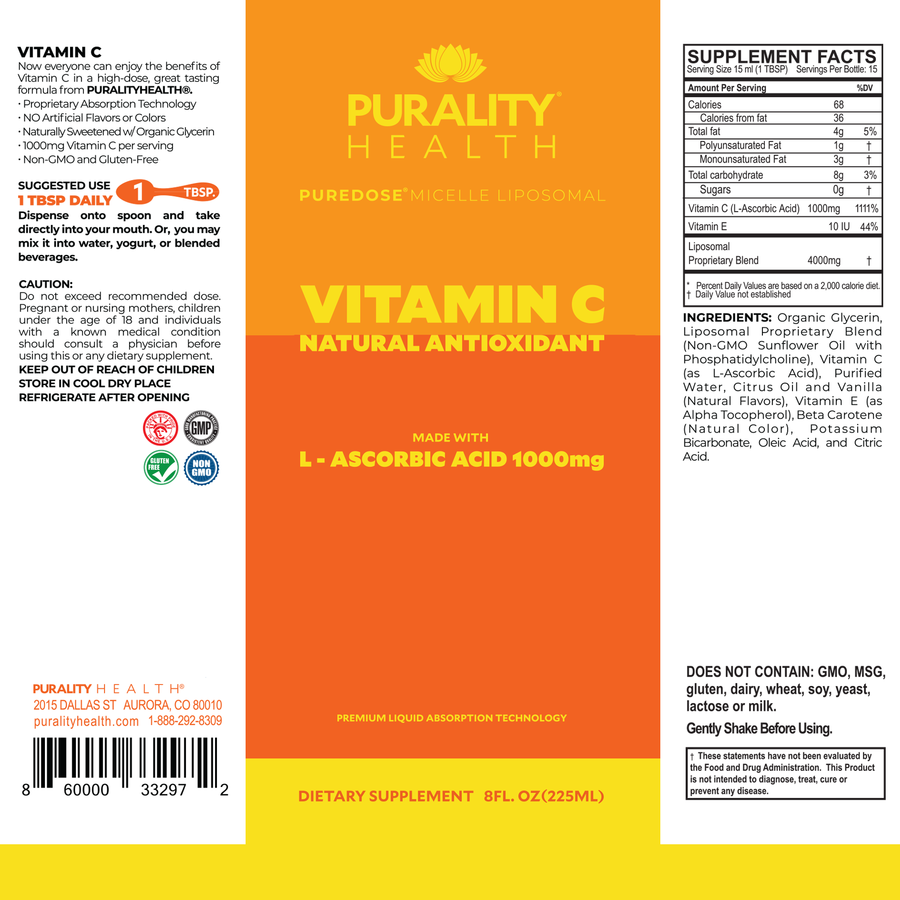 Purality Health - Wholesale Oral Supplement/Vitamin - Liposomal Vitamin C2