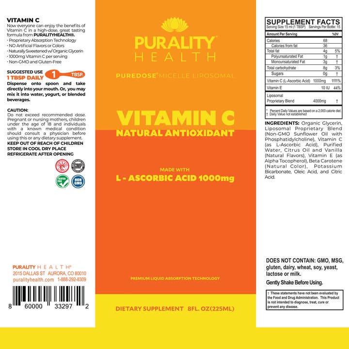 Purality Health - Wholesale Oral Supplement/Vitamin - Liposomal Vitamin C2