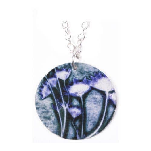 Botanical Inspired Turquoise Astrantia Pendant Necklace for wholesale by Gillian Arnold Jewellery