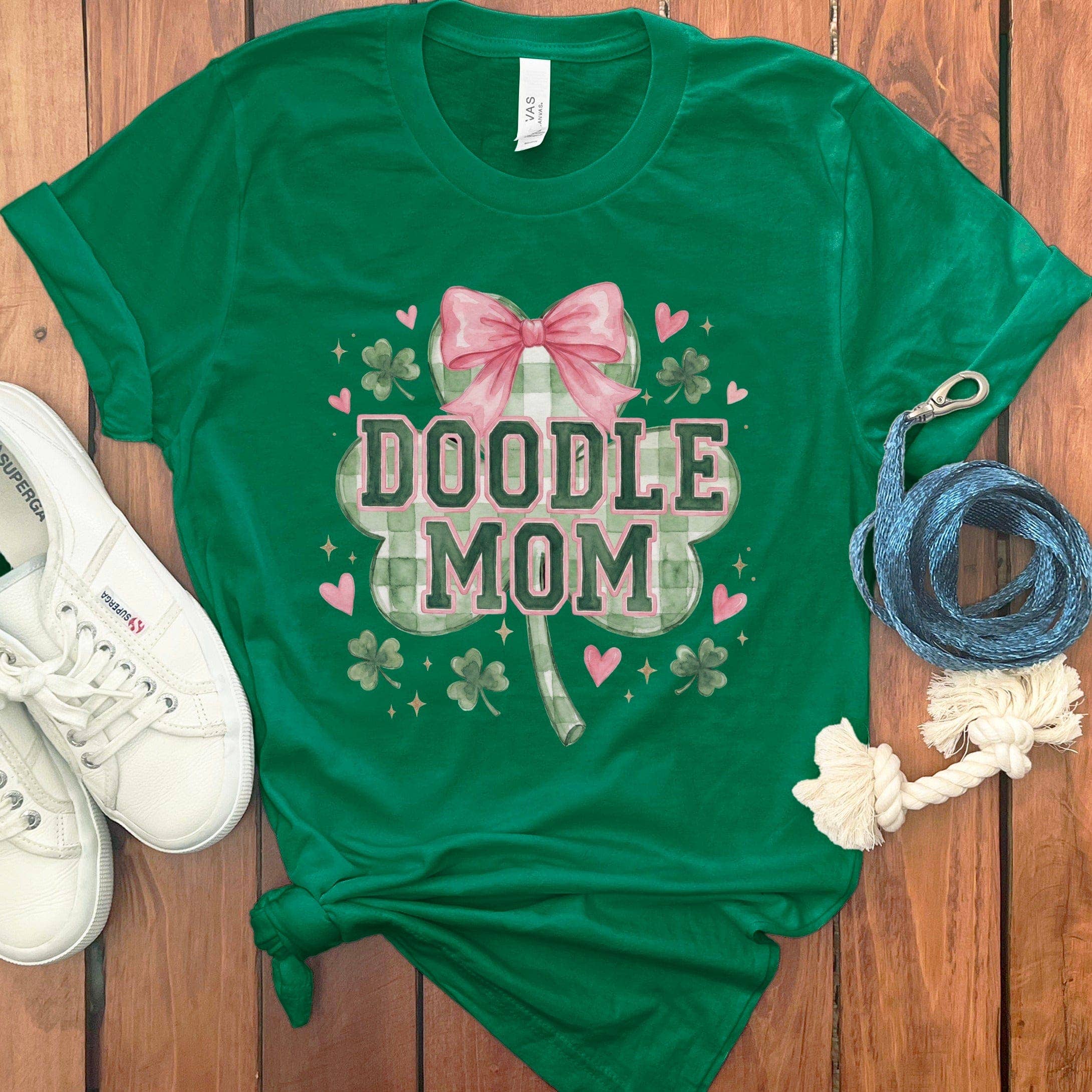 Puppy Jo - Wholesale Screen Printed T-Shirt - Women's - Coquette Clover Doodle Mom T-Shirt6