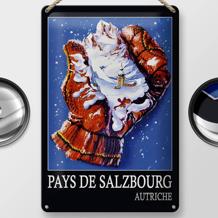 Femer - Wholesale Sign - Tin sign travel 20x30 cm Salzburg region Austria1