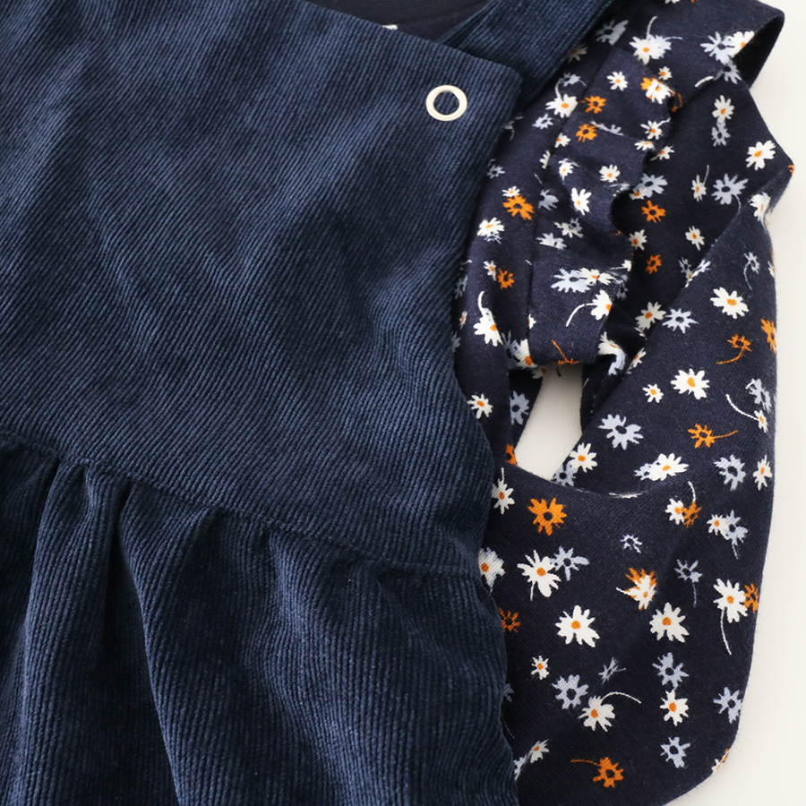 Petit Martin – Vestido - Crianças por atacado – Vestido de veludo azul marinho2