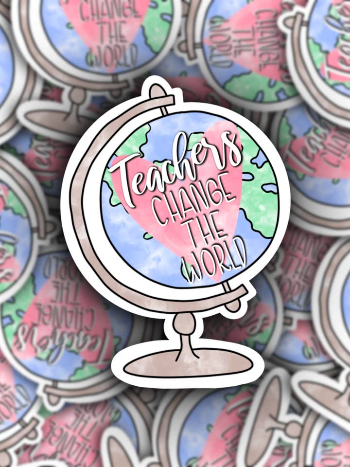 Pegatina Los maestros cambian el mundo para venta al por mayor de Bizzy Bee Decals