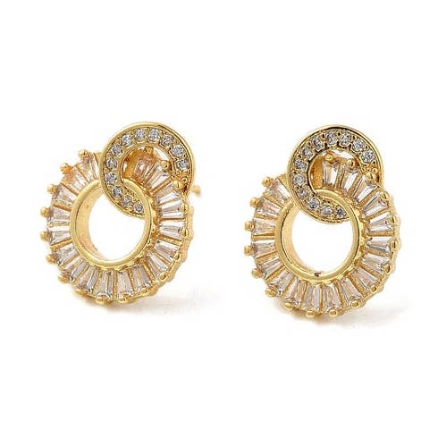 Baguette Circle Studs for wholesale by Annie Austen | Jewelry • Accessories