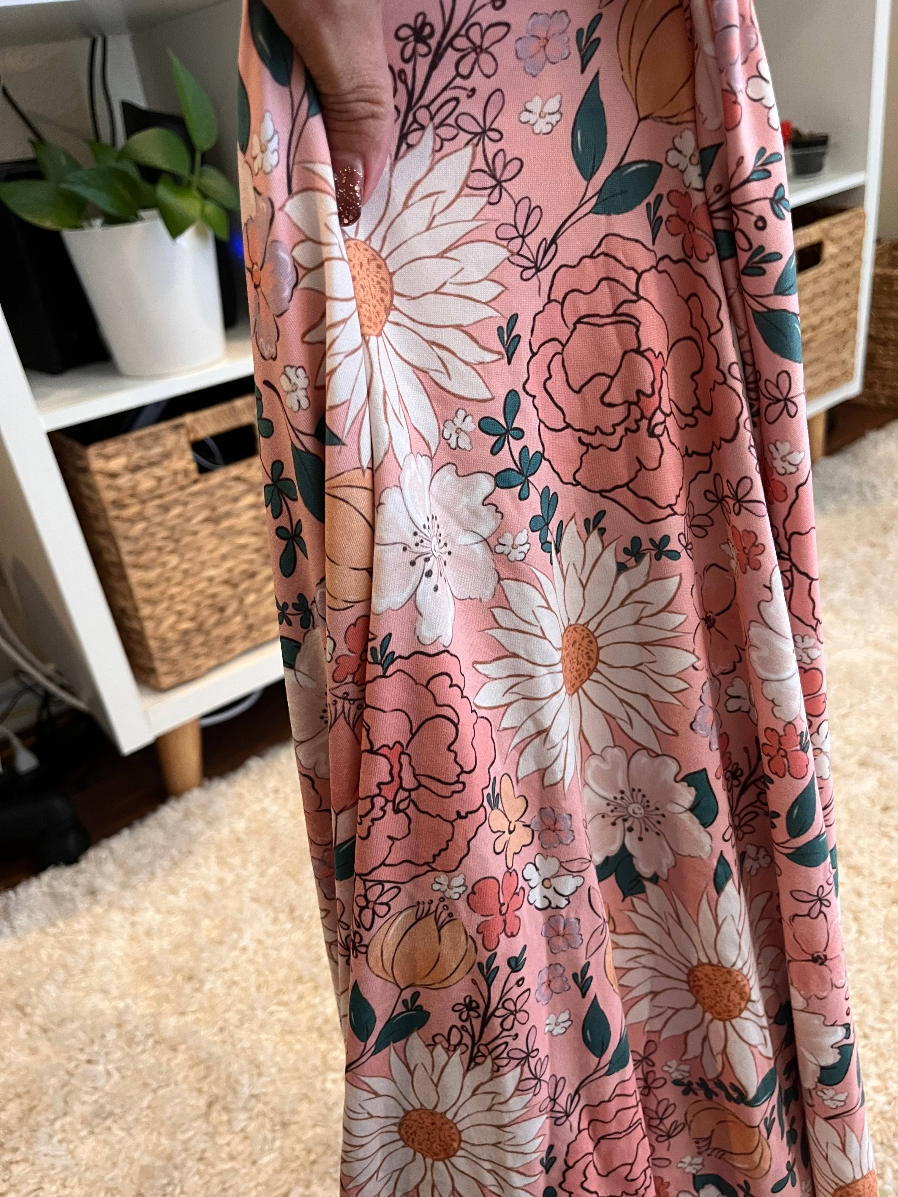 Jazy and Eve - Wholesale Craft Supplies - Floral pink Stretch fabric, retro baby fabric by the yard1