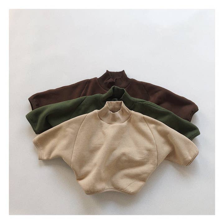 Fleece-Sweatshirt mit hohem Kragen Kinder Pullover Unisex Freizeitoberteil für den Großhandel von VERDAVUE