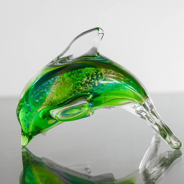 Multi-Color Glass Dolphin 3 1/2” for wholesale by Sea Creations