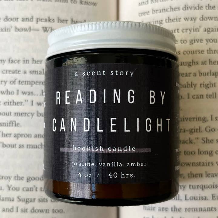 Reading by Candlelight - Bookish Candle | Book Themed for wholesale by A Scent Story Candle Co