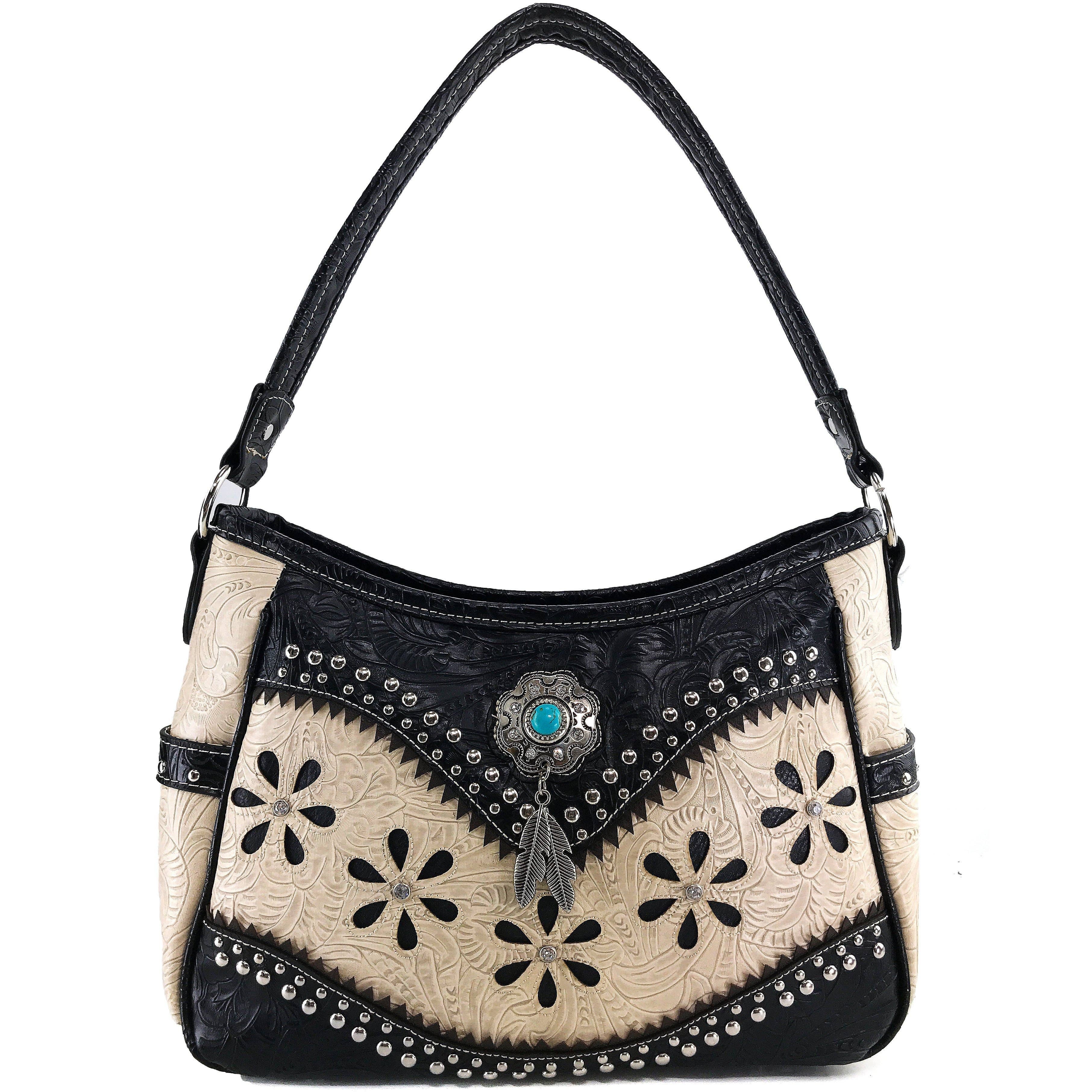 Lunar Deer – Bolsa de ombro – Mulher por atacado – Bolsa Bessie Turquesa com Concho e Pena Estilo Western Hobo12