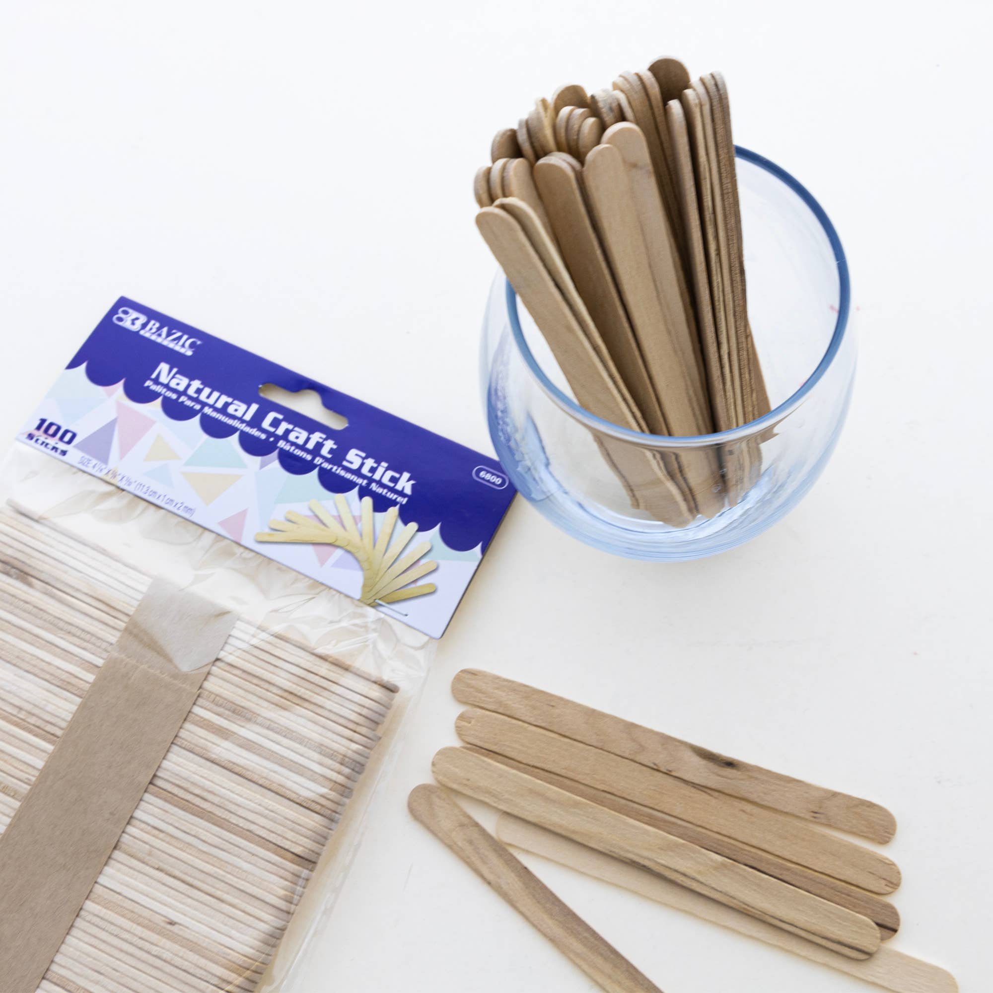 BAZIC Products - Wholesale Craft Supplies - Natural Craft Stick (100/Pack)1