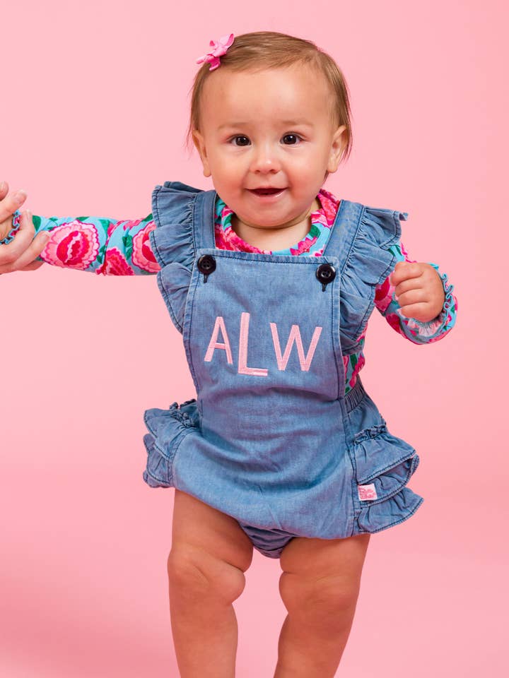 Blue Baby Girls Bright Blossoms Knit Long Sleeve Ruffle Bodysuit
for wholesale on Faire2