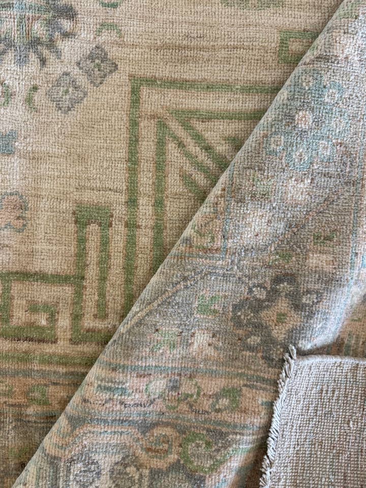 Holly Atkins 10,2x13,7 Bleu Clair Blanchi à la Chaux Afghani Oushak pour la vente par Banana Manor Rug Co.