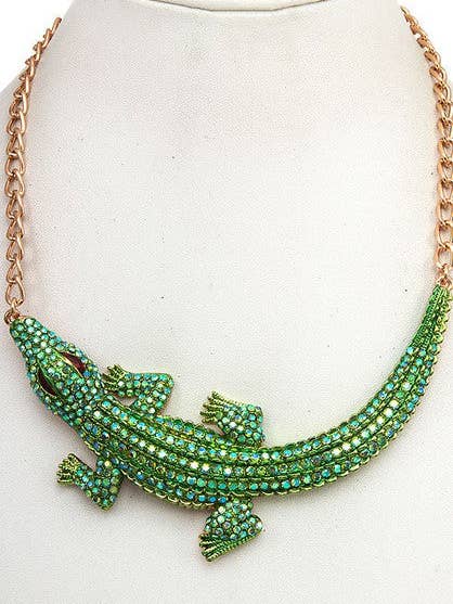 COLLAR CON PAVÉ DE DIAMANTES DE IMITACIÓN DE LAGARTO para venta al por mayor de Andrea Bijoux