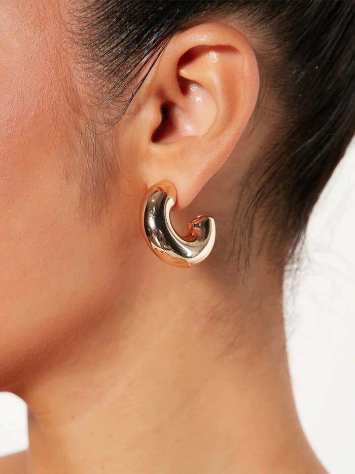 C-Shaped Punk Metal Stud Earrings DPJE0903 for wholesale by Dipped Shop