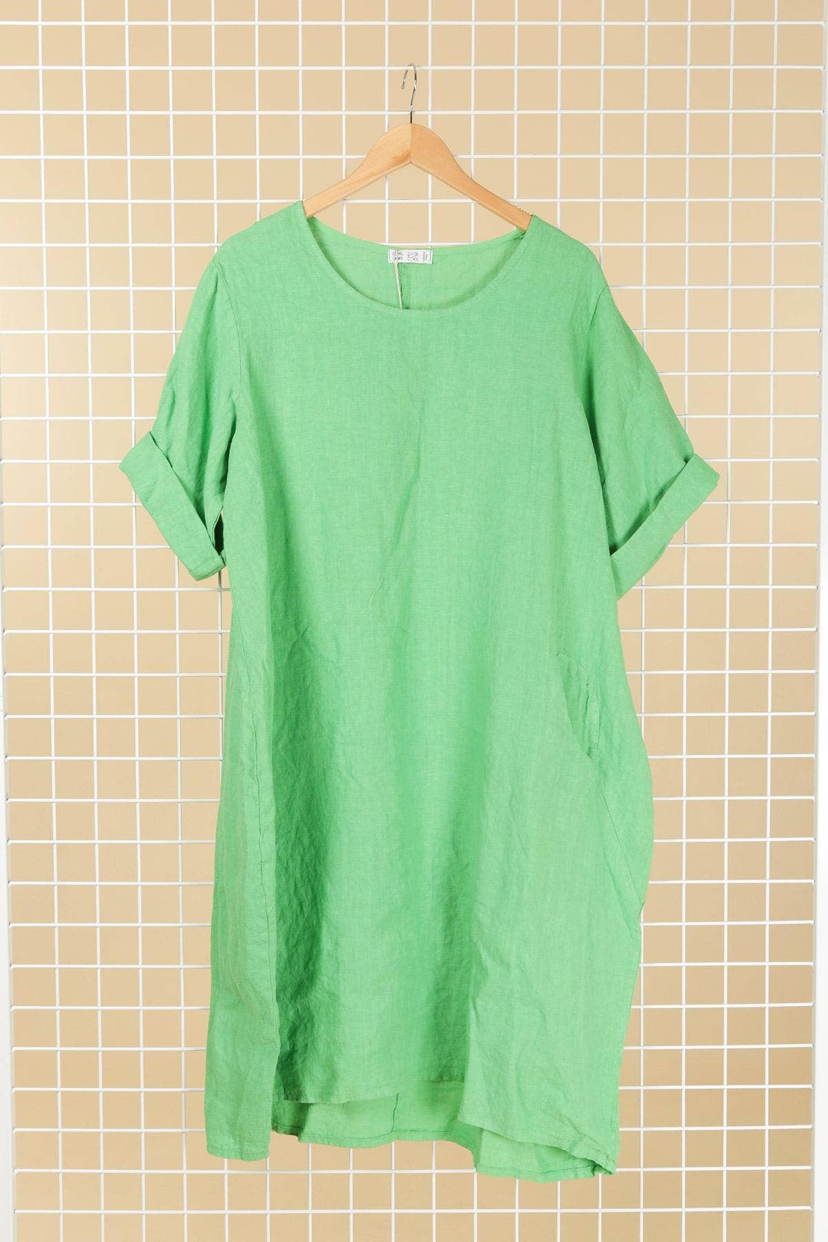 la maison des fibres naturelles - Wholesale Dress - Women's - Round neck dress in 100% linen 676113