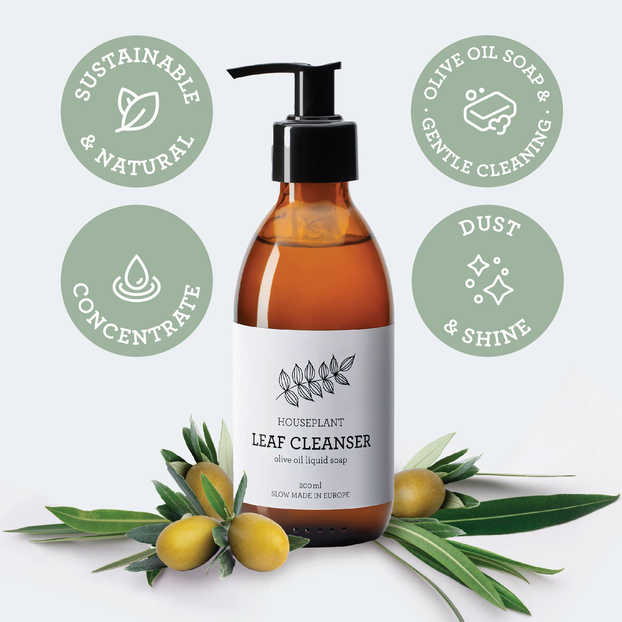 Generosa - Wholesale Plantverstuiver - Natuurlijke zeep voor planten | Leaf Cleanser vloeibare olijfoliezeep 200 ml1