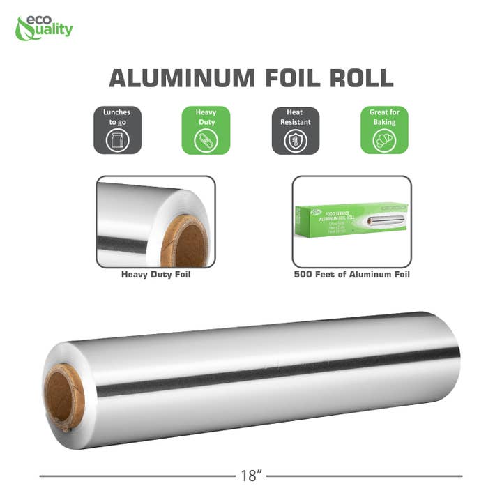 EcoQuality - Wholesale Food Storage Wrap/Bag - EcoQuality Heavy Duty Food Service Aluminum Foil Roll2