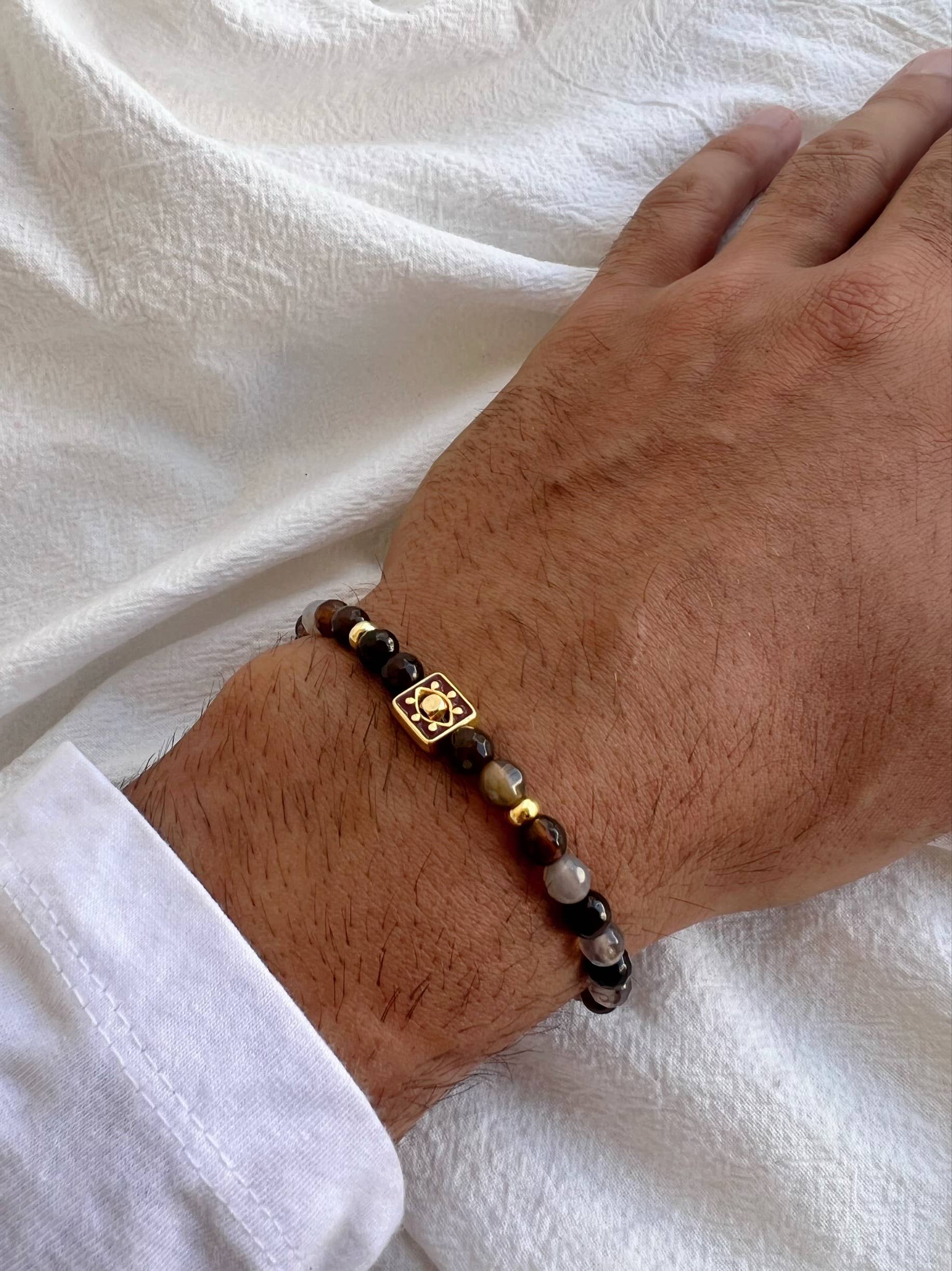 Christina Christi - Wholesale Jewelry - Men's - Agate Beaded Bracelet Men, Evil Eye Beaded Bracelet, Ethnic6