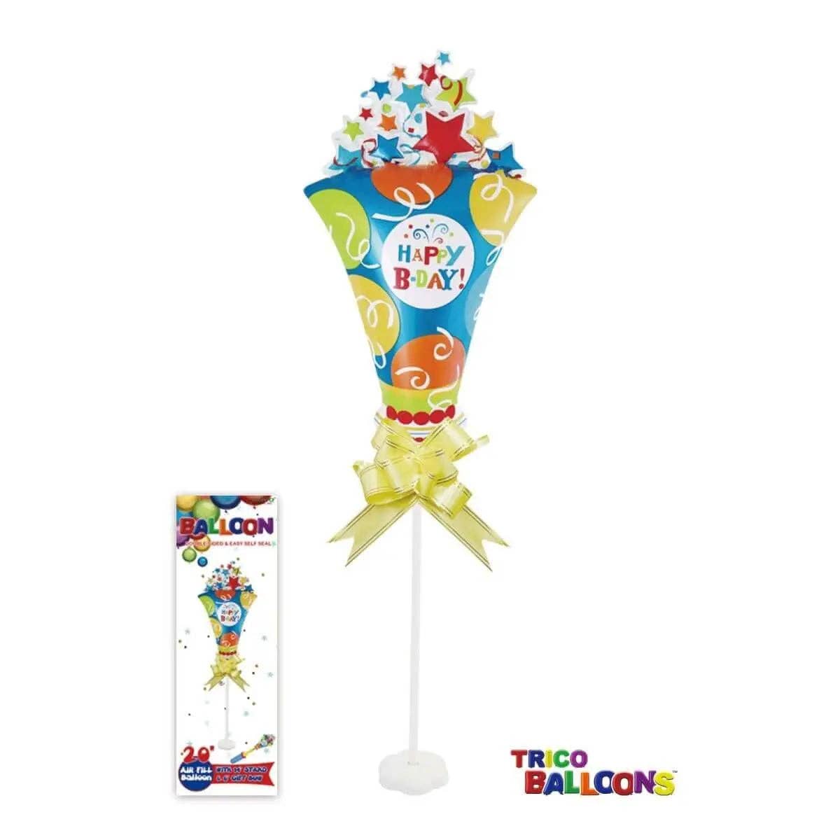 Party Expo, LLC - Wholesale Balloon - 20" Popcorn Mylar Balloon with Stand0