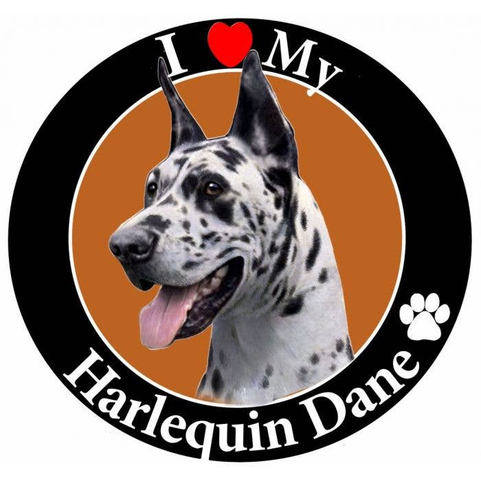 Harlequin Dane Circle Magnet for wholesale by E&S Pets