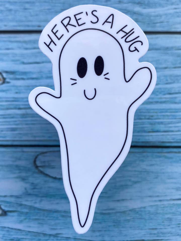 Autocollant d'Halloween en vinyle | Ghost pour la vente par Melanie Feltham Art