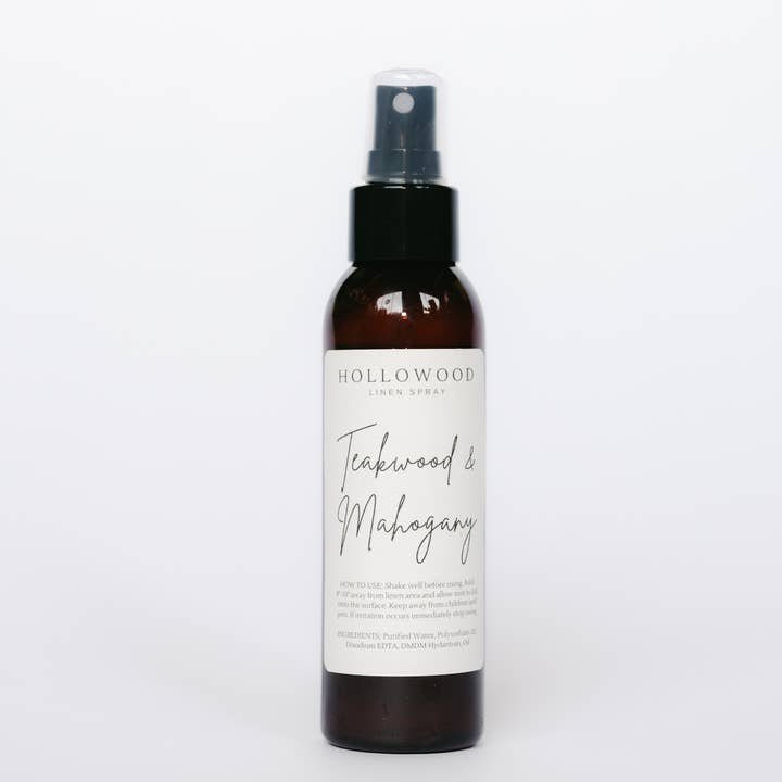 Hollowood Home and Candle - Wholesale Linen Spray - TEAKWOOD & MAHOGANY | LINEN SPRAY | MEN'S COLLECTION