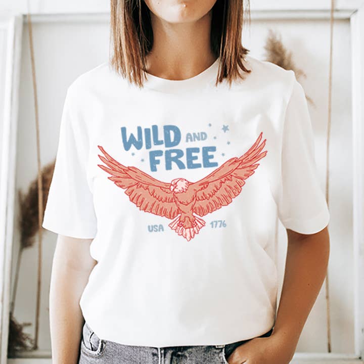 LaLaSista - Wholesale Screen Printed T-Shirt - Women's - WILD AND FREE GRAPHIC T SHIRT