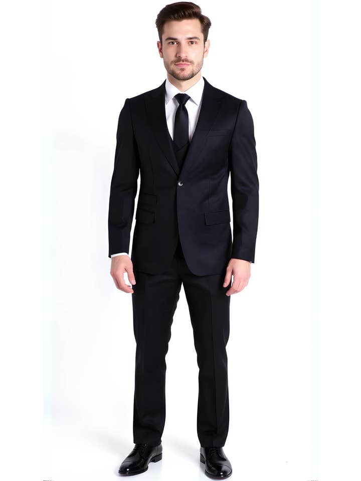 Ferrecci - Wholesale Suit Set - Men's - Rockford Hunter Green Peak Lapel Double Breasted Suit - Slim1