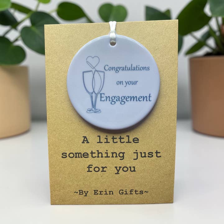 A Little Something - Engagement-flutes Ceramic Keepsake for wholesale by By Erin Cards and Gifts Ltd