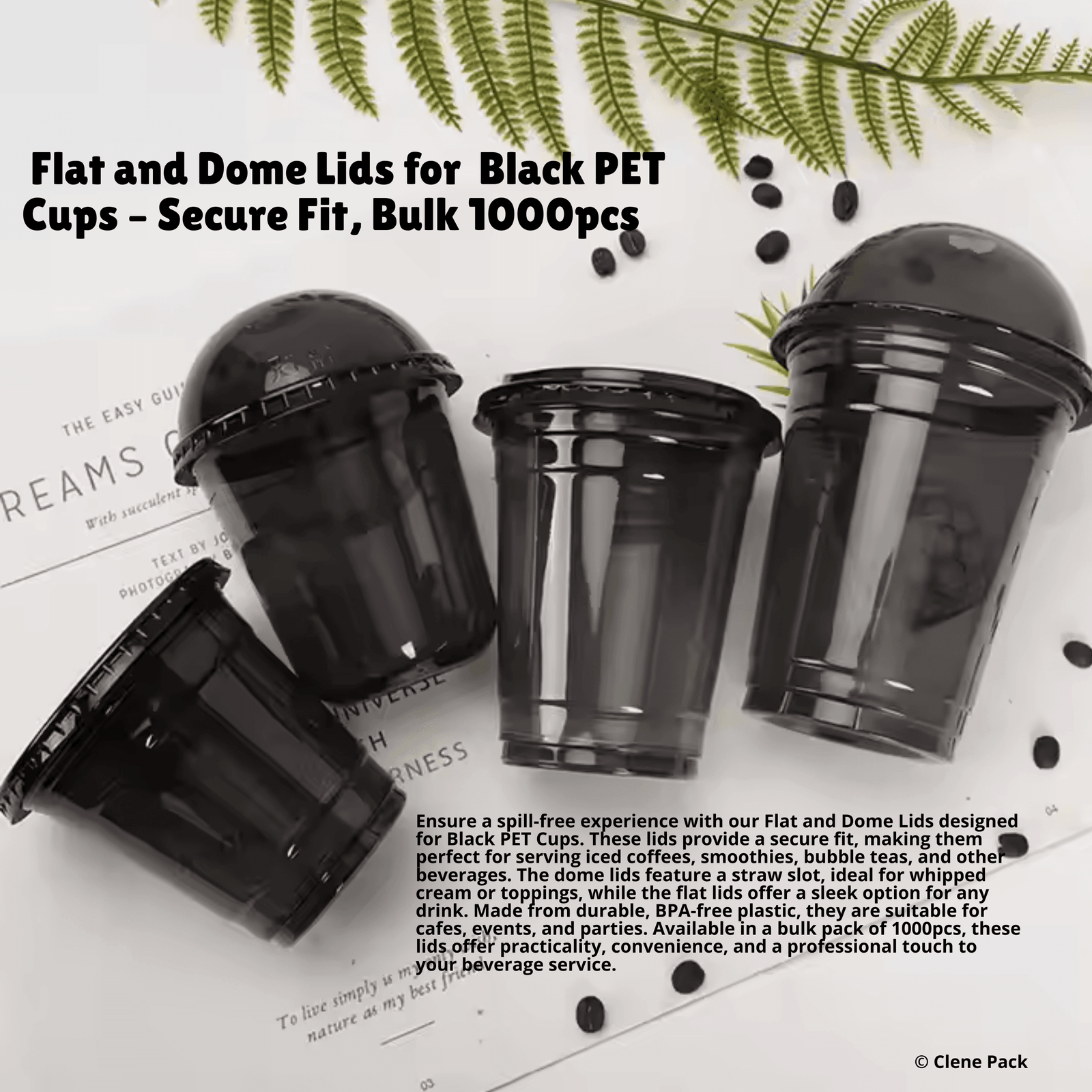 Clene Pack - Wholesale Disposable Cup - CLENE PACK Black Plastic Cups, PET, BPA-Free6