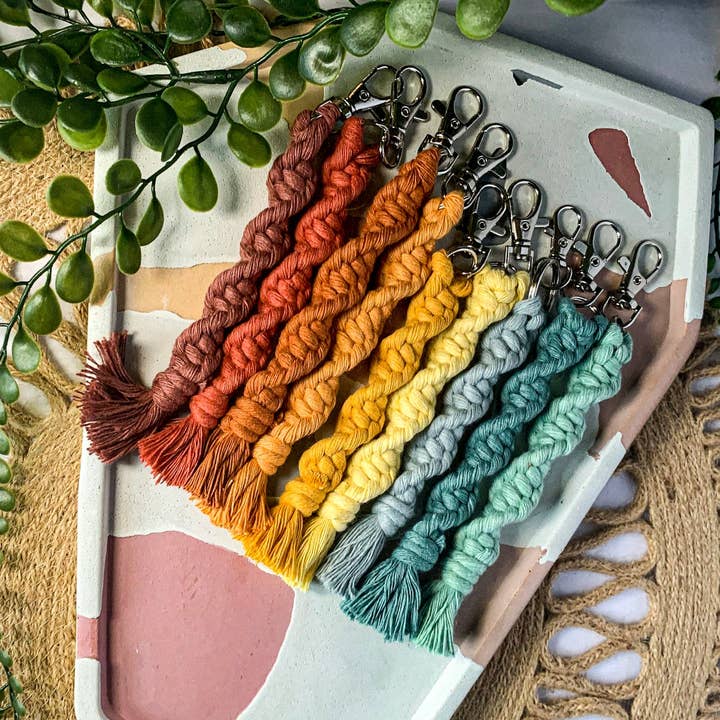 Why Knot - Wholesale Keychain - Women's - Spiral Zipper Pull Keychain - Handmade Macrame Accessories0