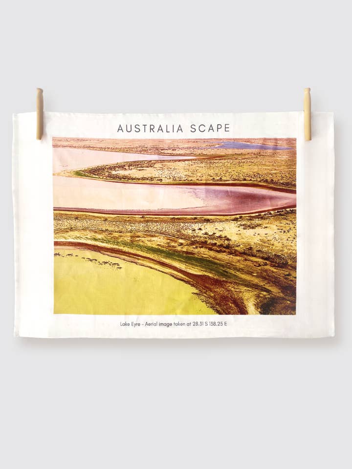 Lake Eyre tea towel for wholesale by Australia Scape