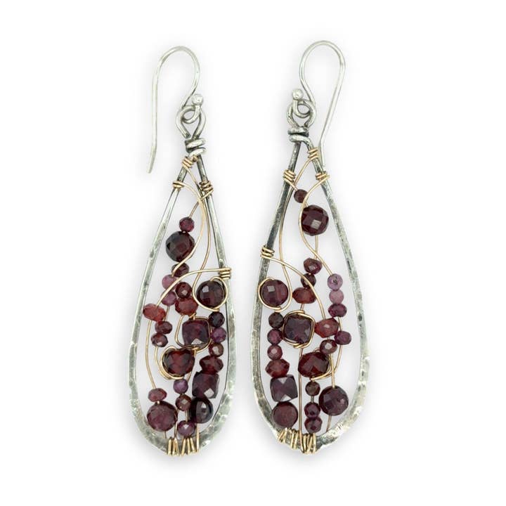 Pomegranate Garnet Earrings E82620 for wholesale by Art by any Means Jewelry