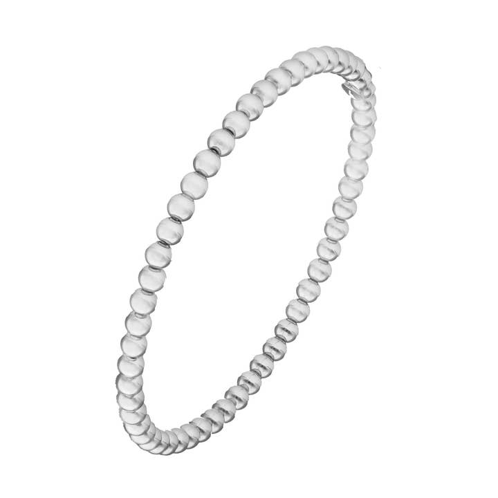 Brazalete de plata rodiada con bolas @464 para venta al por mayor de ORUS BIJOUX