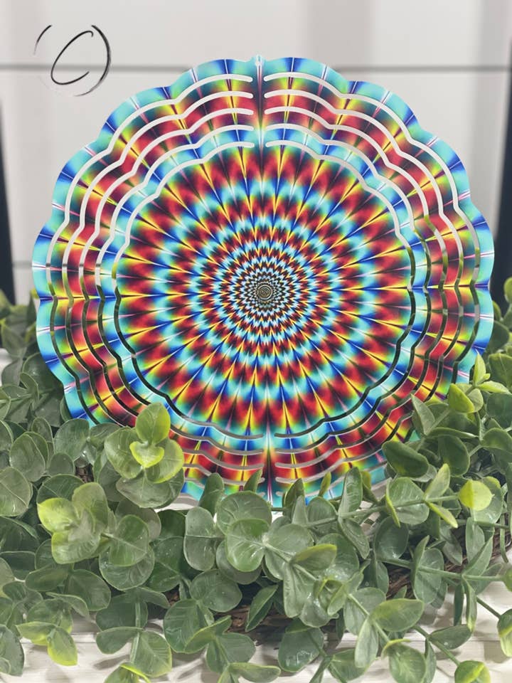 Hypnotic Blue & Orange Wind Spinner for wholesale by CMD Wholesale