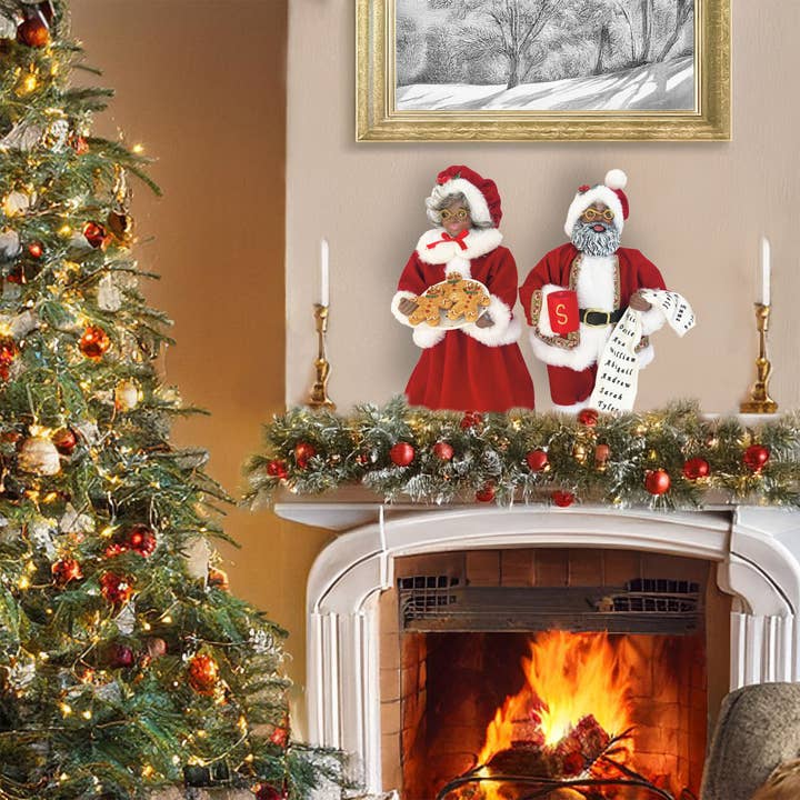 Santa’s Workshop Inc. - Wholesale Christmas Decoration - 12" Black Mr. and Mrs. Claus, Set of 25