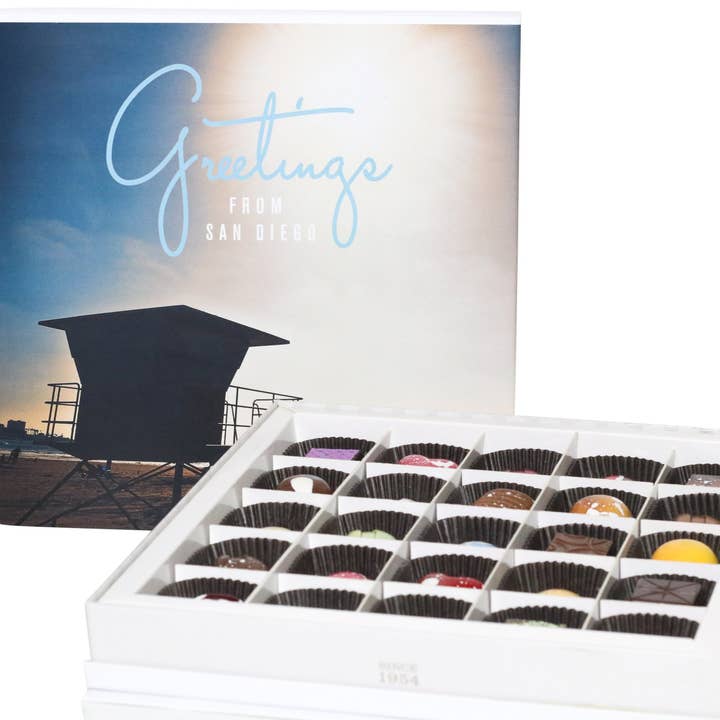 25 Piece San Diego Chocolate Gift Box for wholesale by Dallmann Confections Inc