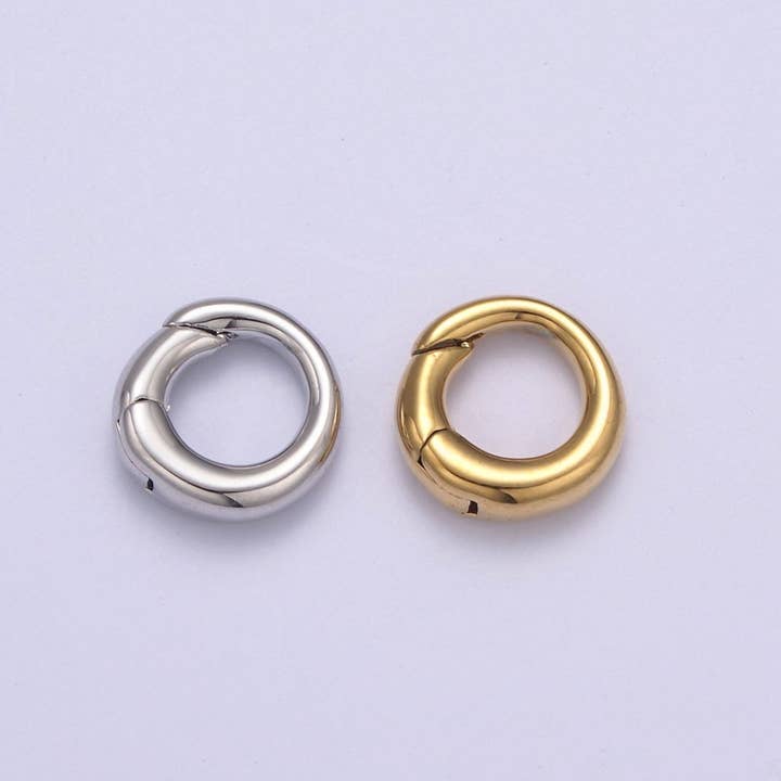 Mini Guld Silver Spring Gate Ring 10mm Rund Cirkelring, Rundt Spänne, Tryckklämma, Spring Gate för Smyckestillverkning L-656 L-657 för wholesale av Aim Eternal