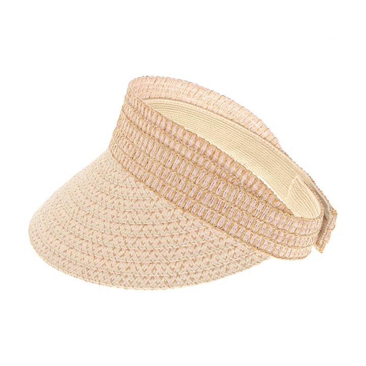 DNMC - Vente Visière – femme - Visière de soleil en paille chinée6