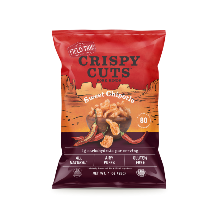 FIELD TRIP - Wholesale Puffed Snack - Crispy Cuts Sweet Chipotle Pork Rind (1oz)1