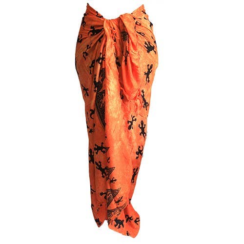 Bali Gecko Sarongs - Orange for wholesale by Ancient Wisdom