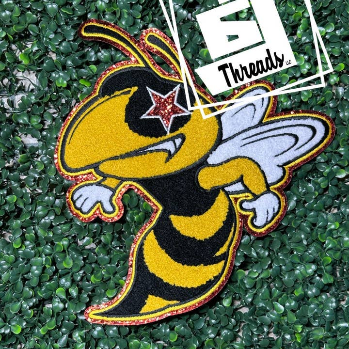 6j Threads LLC - Wholesale Patch - Yellow and Maroon Hornet...Patches only